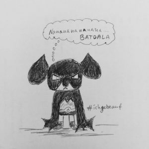Batoala - a sketch about a koala dreaming of being Batman
