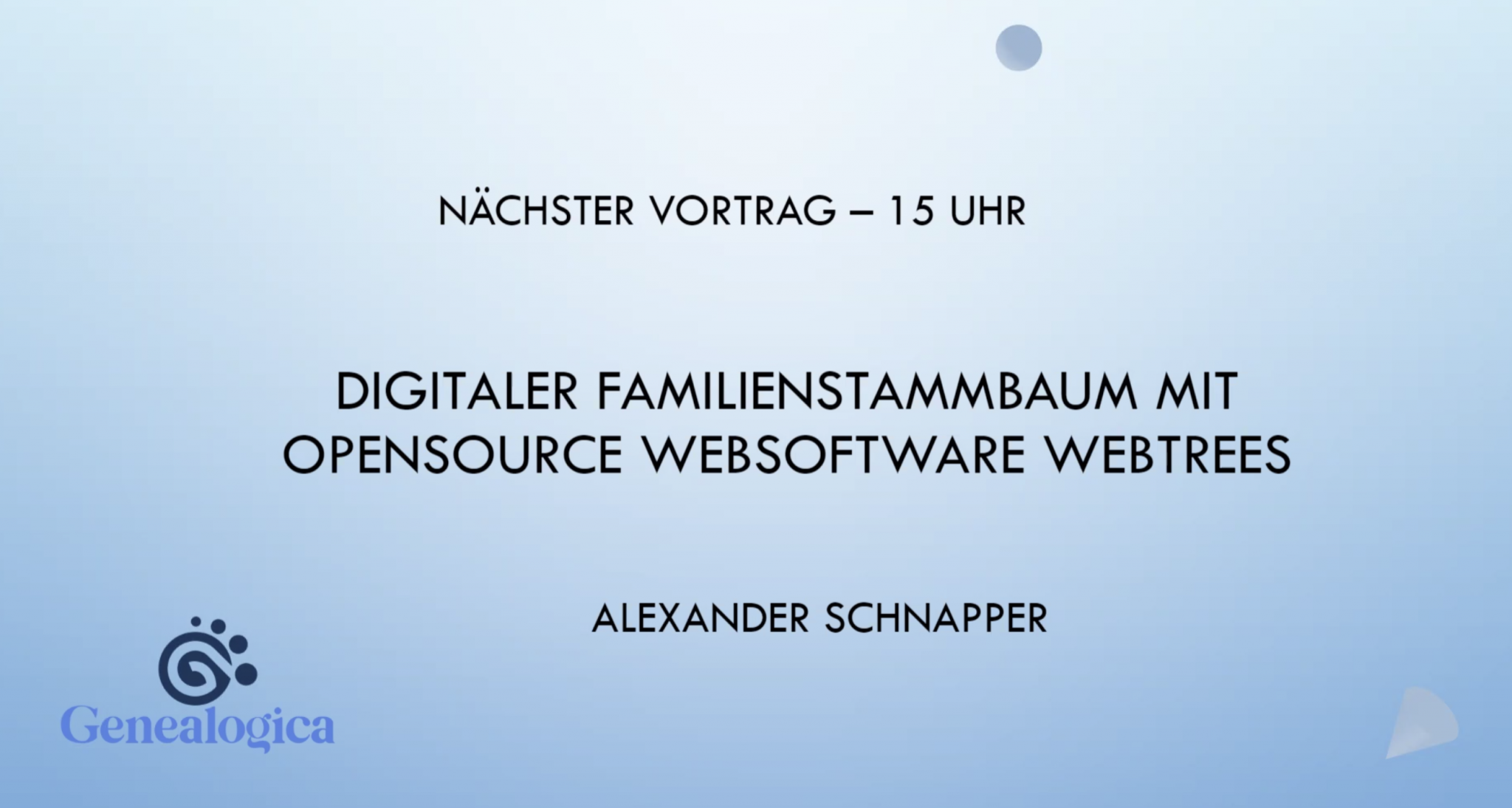Onlinevortrag auf der Genealogica über digitalen Familienstammbaum mit ...